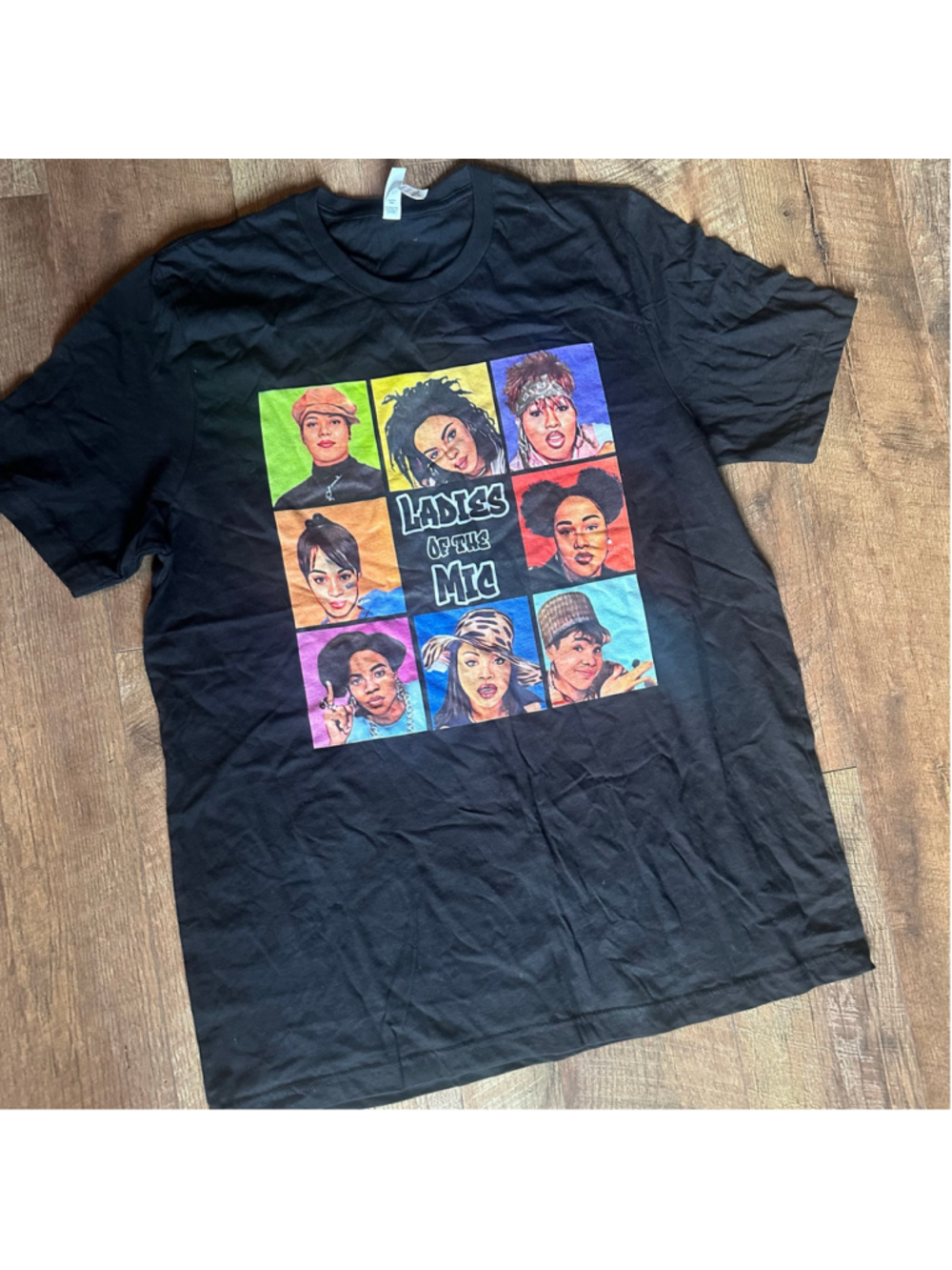 Women's Bella+Canvas Ladies of the Mic Graphic Tee, Black, Size XL